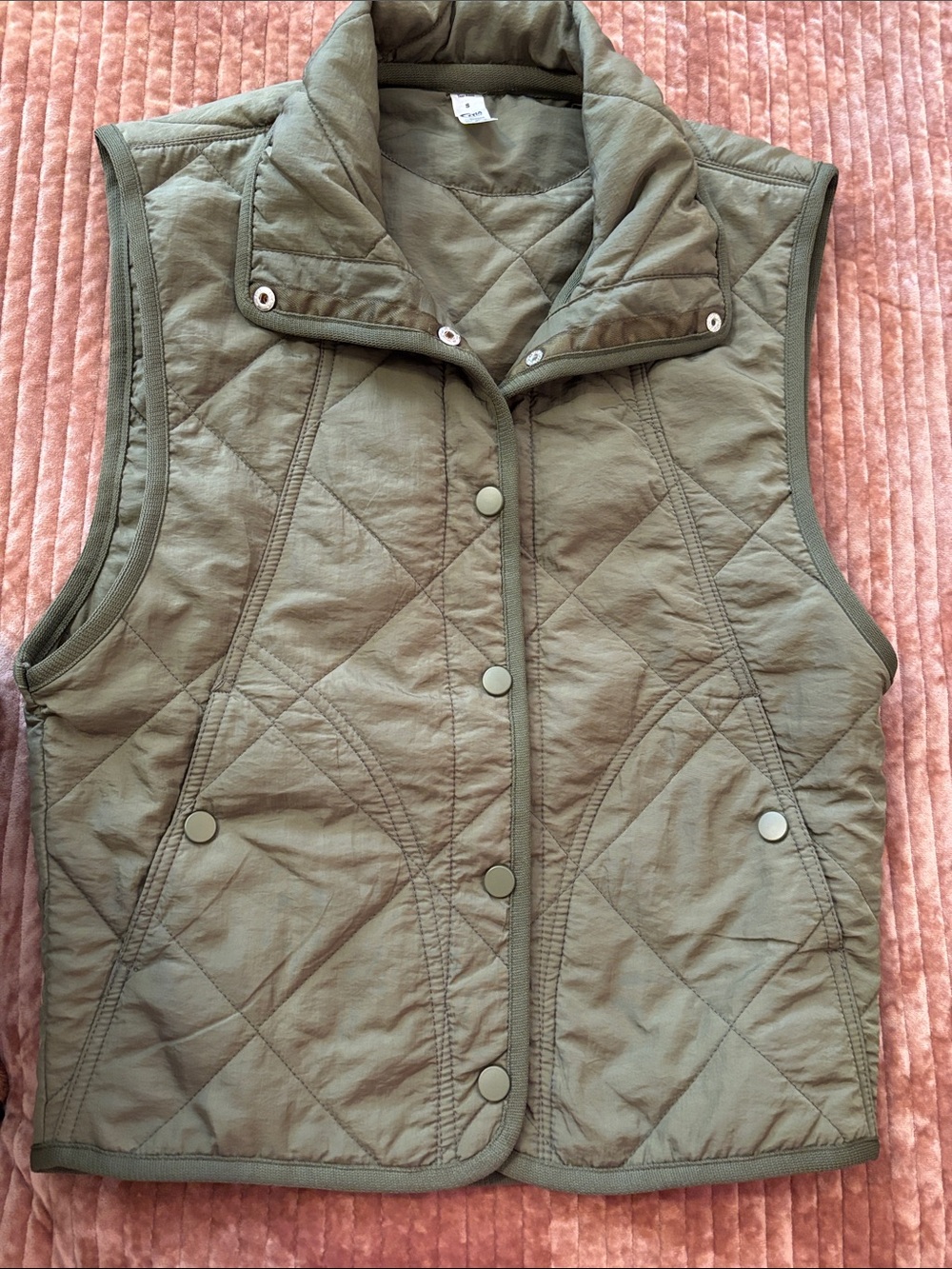 Shia Quilted Vest - Olive Green
